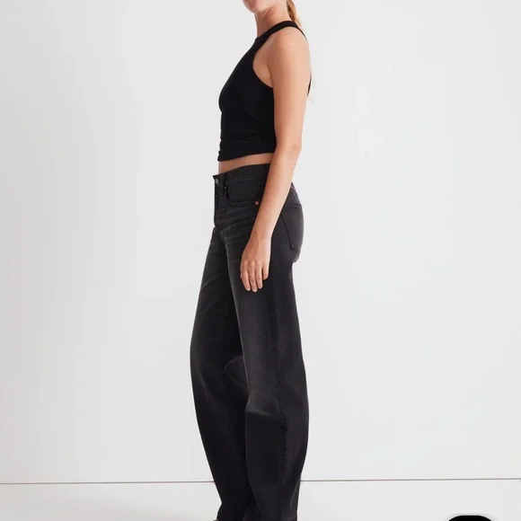 Madewell Low Slung Straight Leg Denim Jeans. Black size 32 - Picture 3 of 7